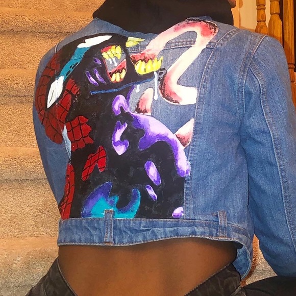 Jackets & Blazers - Hand Painted Jean Jacket